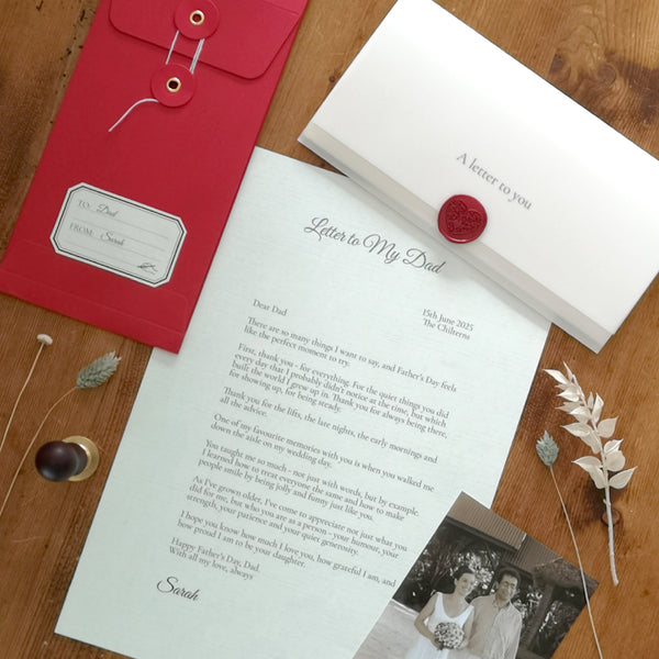 A Letter To My Dad Personalised Keepsake