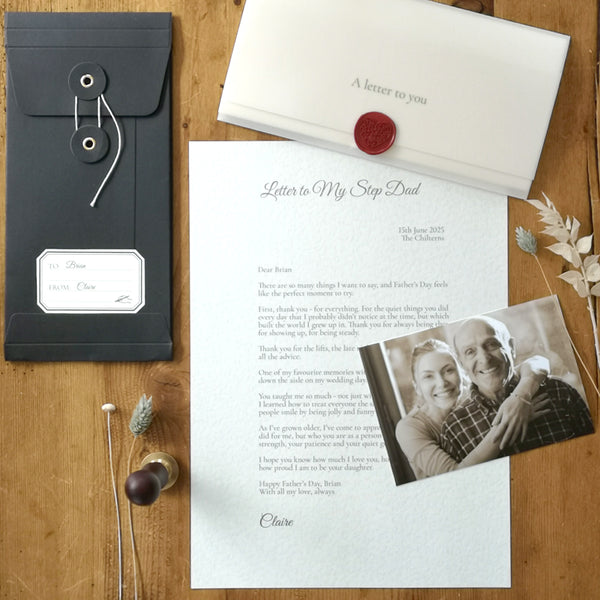 A Letter To My Stepdad Personalised Keepsake