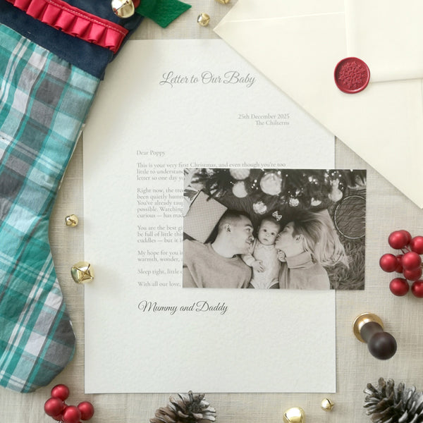 Christmas Letter To Our Baby Personalised Keepsake