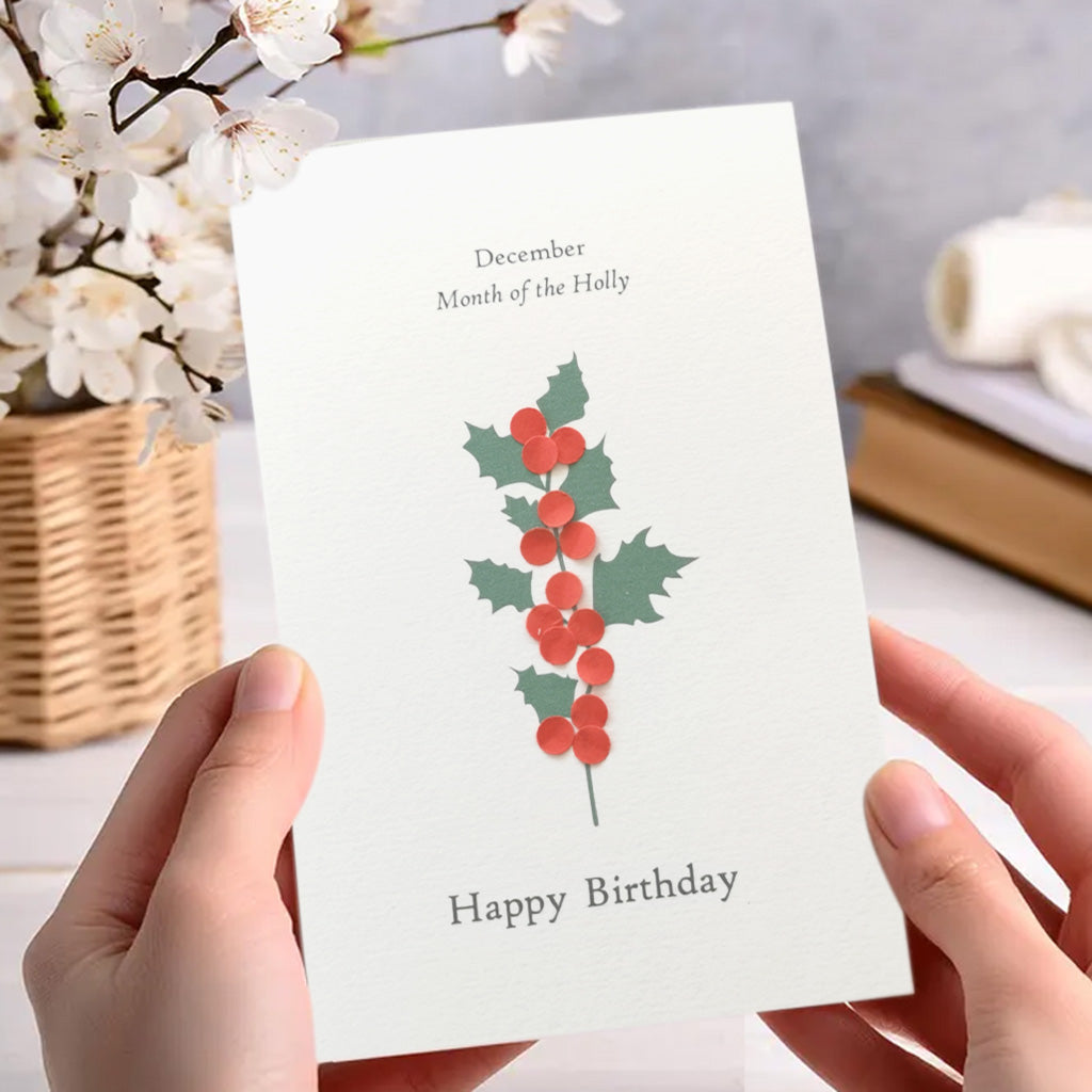 Birth Flower Birthday Card With Paper Flowers