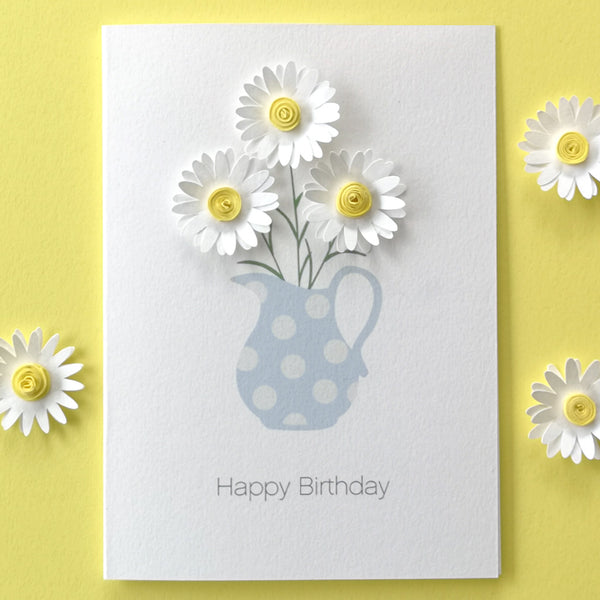 Happy Birthday Paper Daisy Spring Card