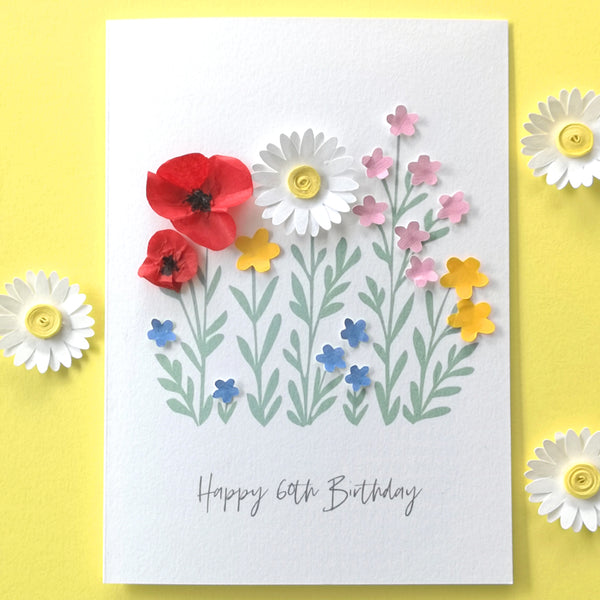 Happy Birthday Paper Wild Flower Card