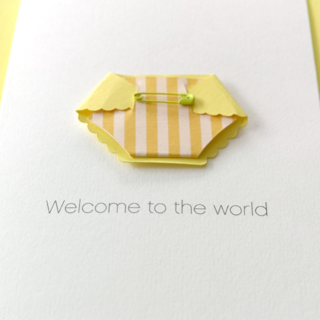 New Baby Boy Or Girl Stripe Nappy Card