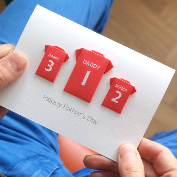 Personalised Football Team Shirts Card