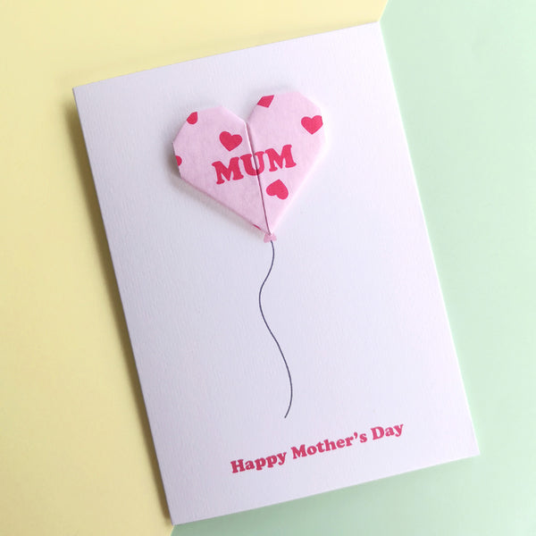 Personalised Mother's Day Balloon Heart Card
