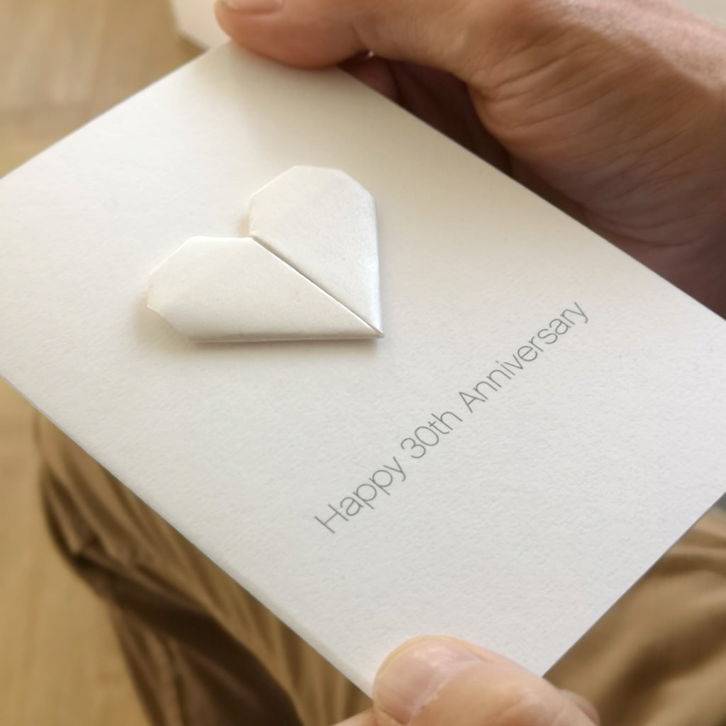 Personalised Anniversary by Year Origami Heart Card
