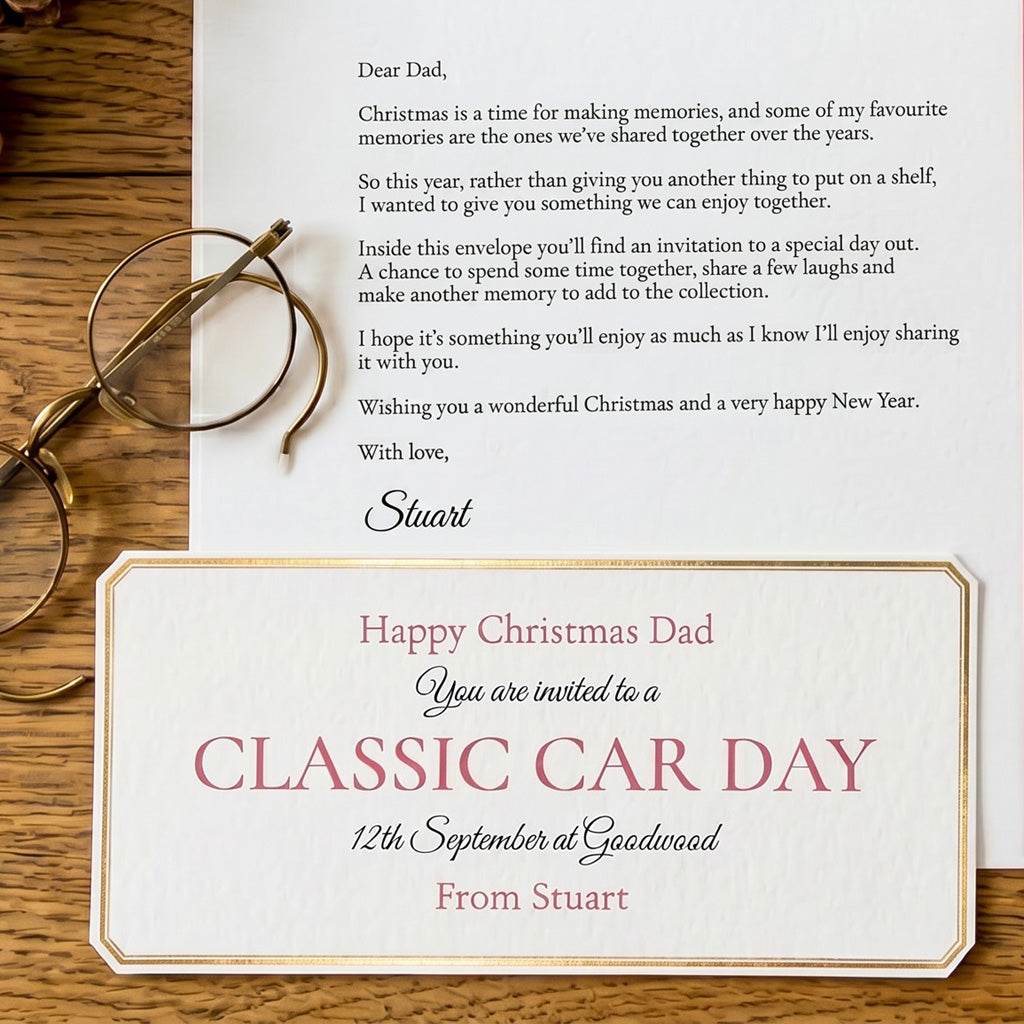 Christmas Gift Experience Invitation Voucher For Dad