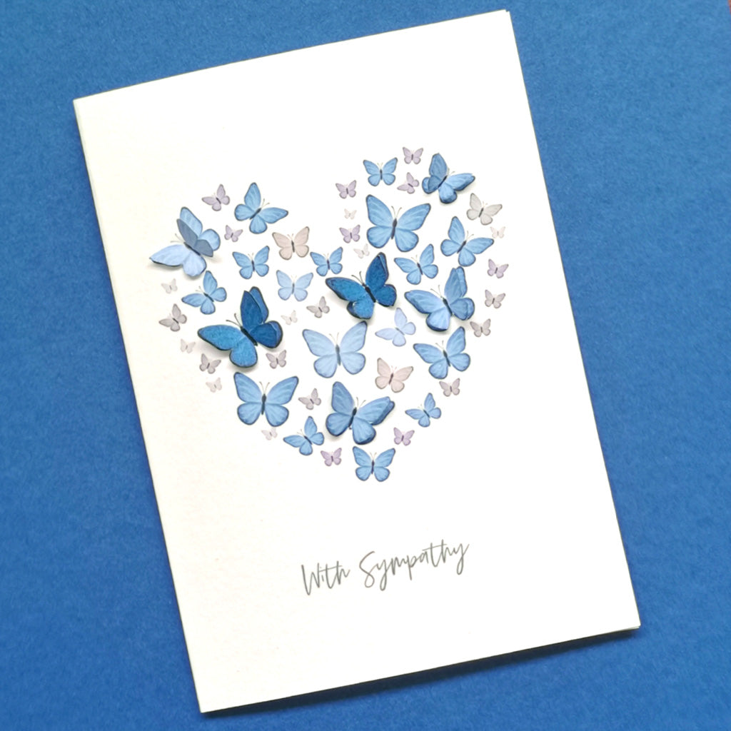 Sympathy Card With Paper Butterfly Heart Card