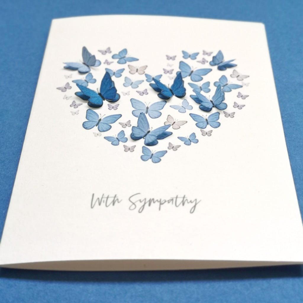 Sympathy Card With Paper Butterfly Heart Card