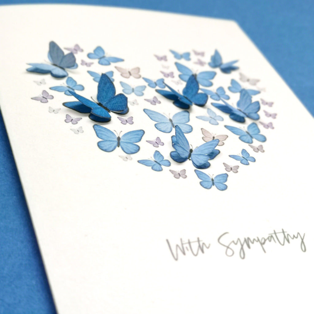 Sympathy Card With Paper Butterfly Heart Card