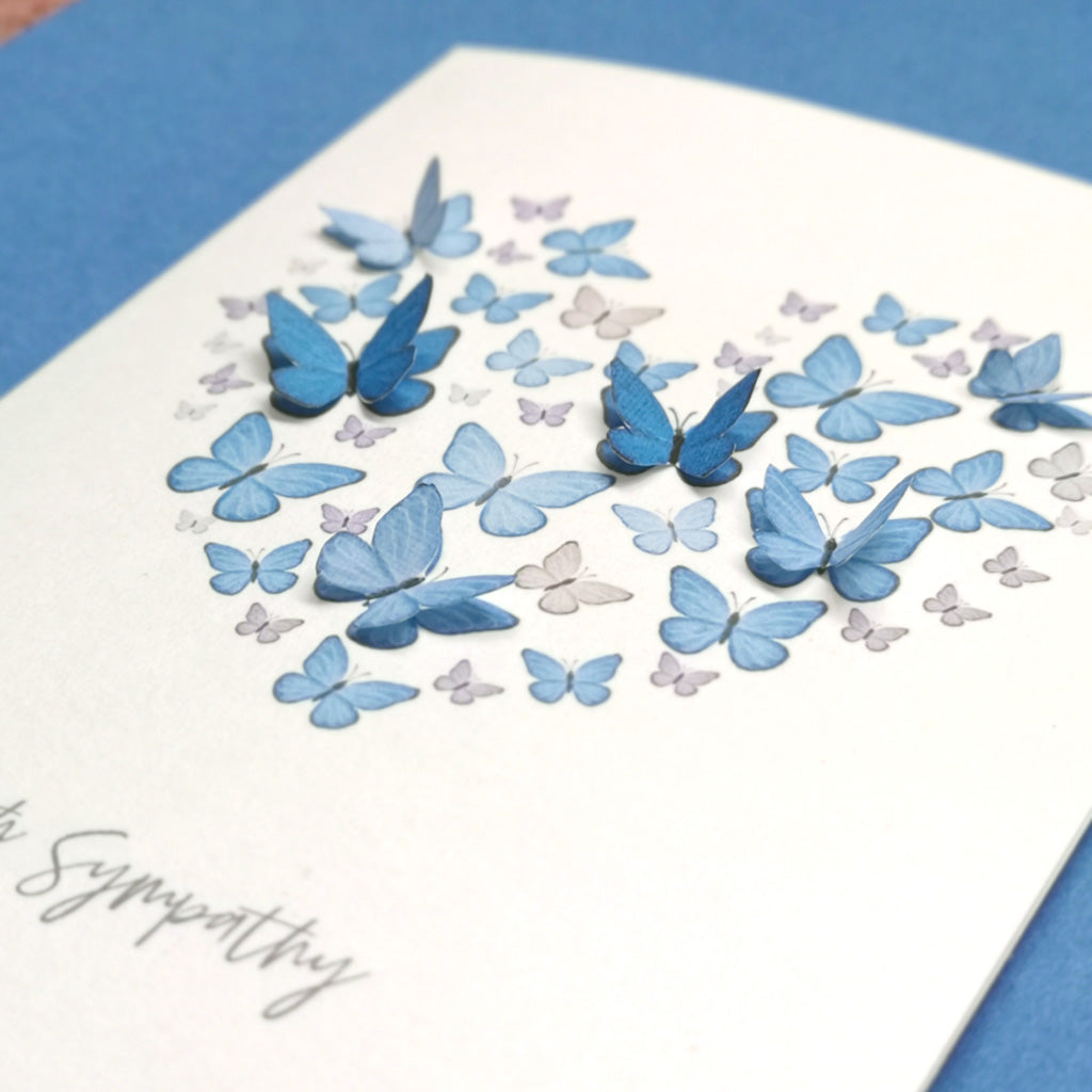Sympathy Card With Paper Butterfly Heart Card