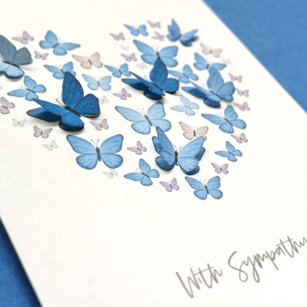 Sympathy Card With Paper Butterfly Heart Card