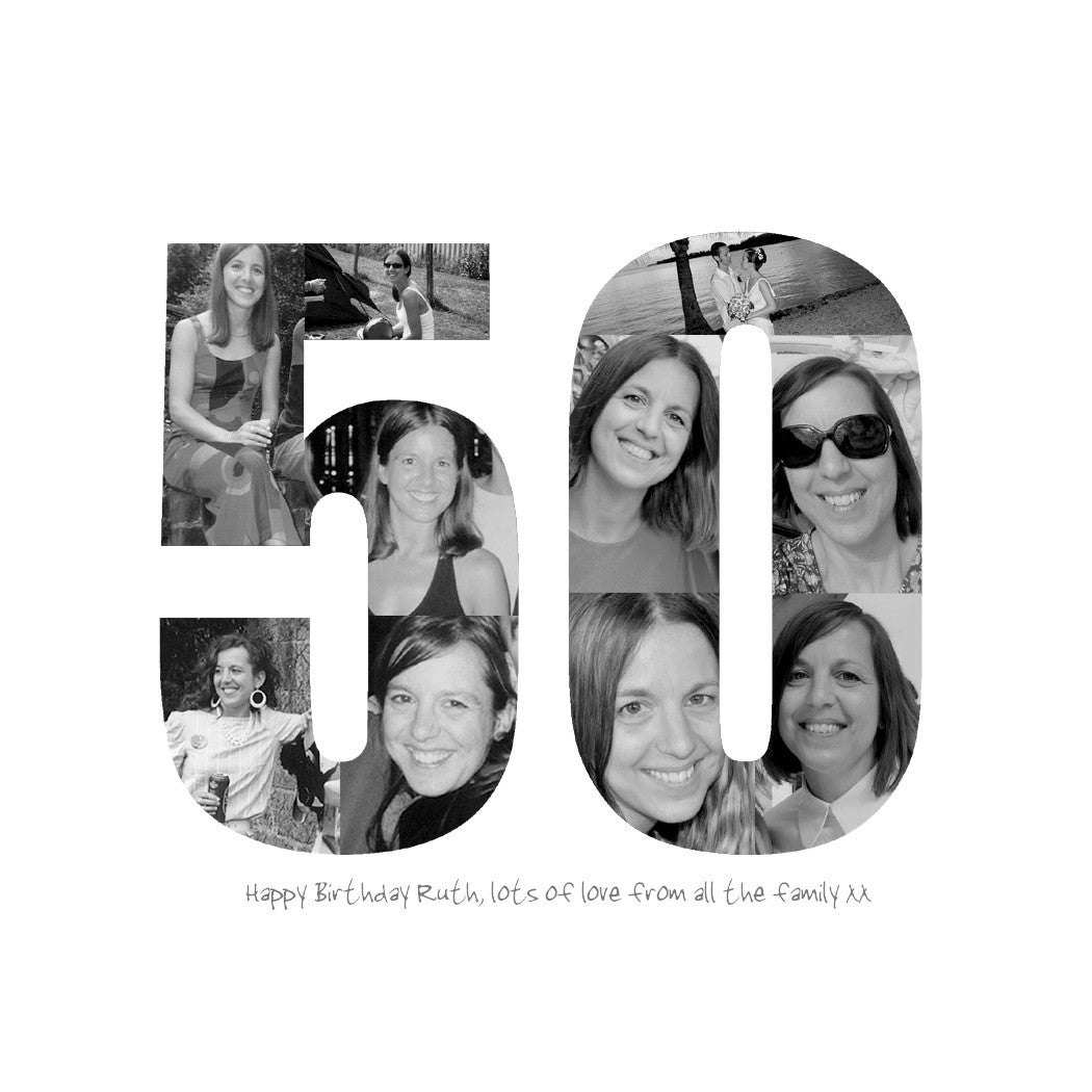 Birthday Photograph Personalised Print 40th, 50th, 60th