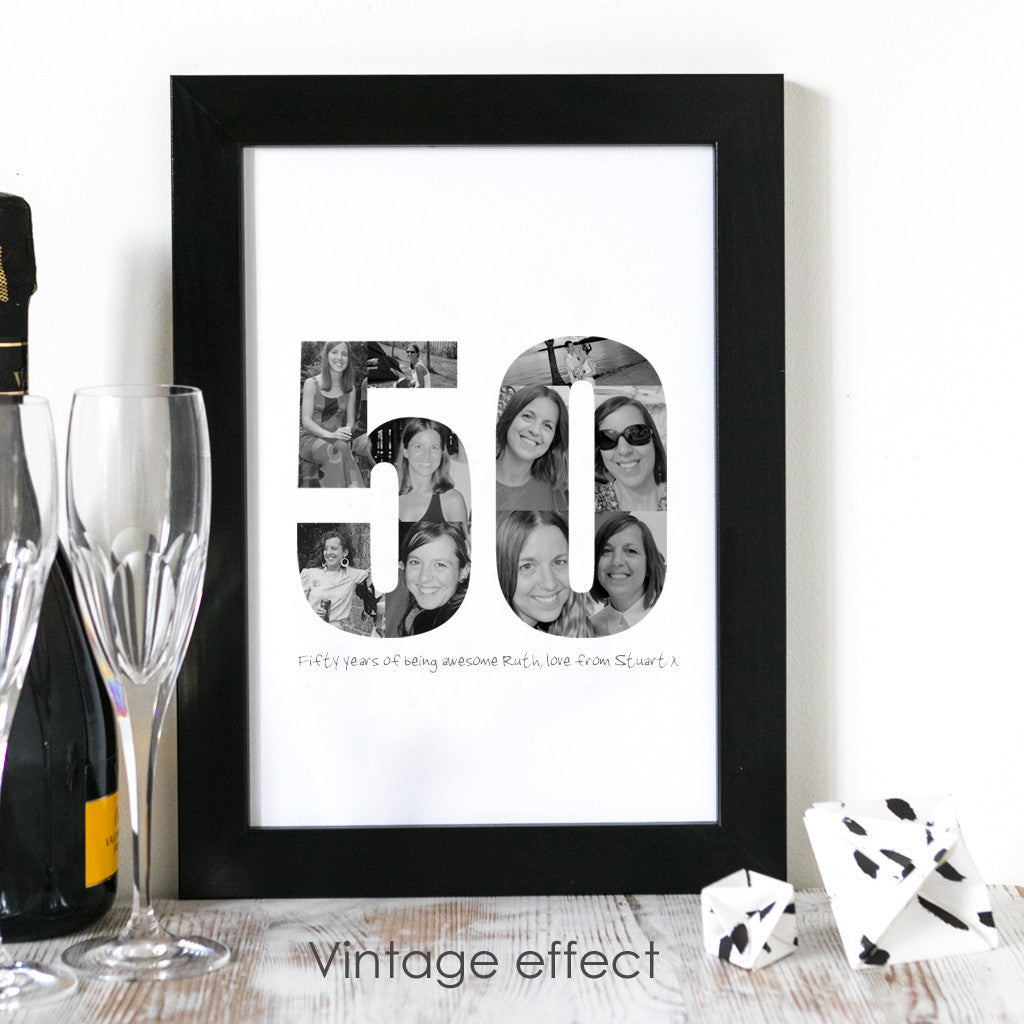 Birthday Photograph Personalised Print 40th, 50th, 60th