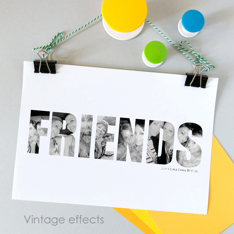 Personalised Friends Photo Gift Print