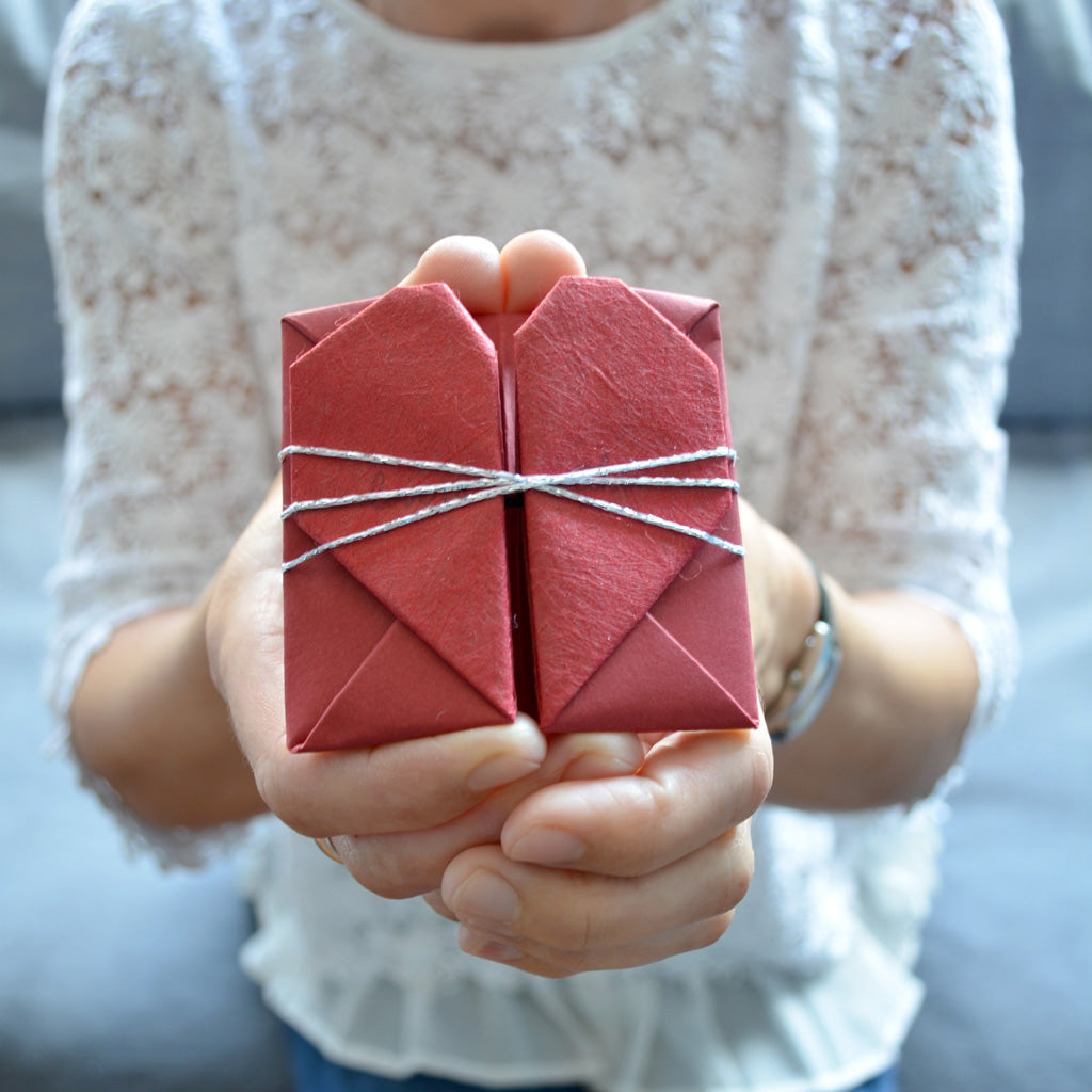 Meaningful handmade gift idea with custom message origami heart