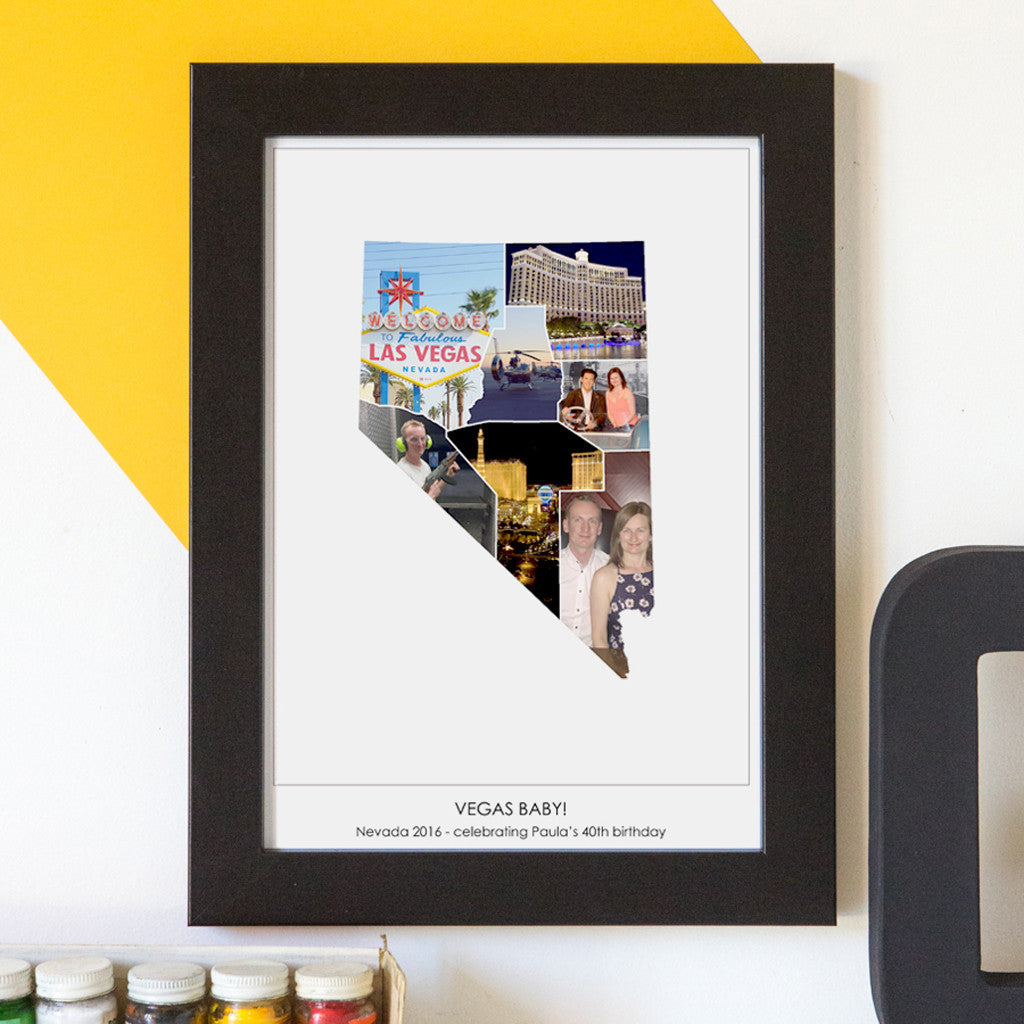 photo map keepsake showing travel memories and meaningful place