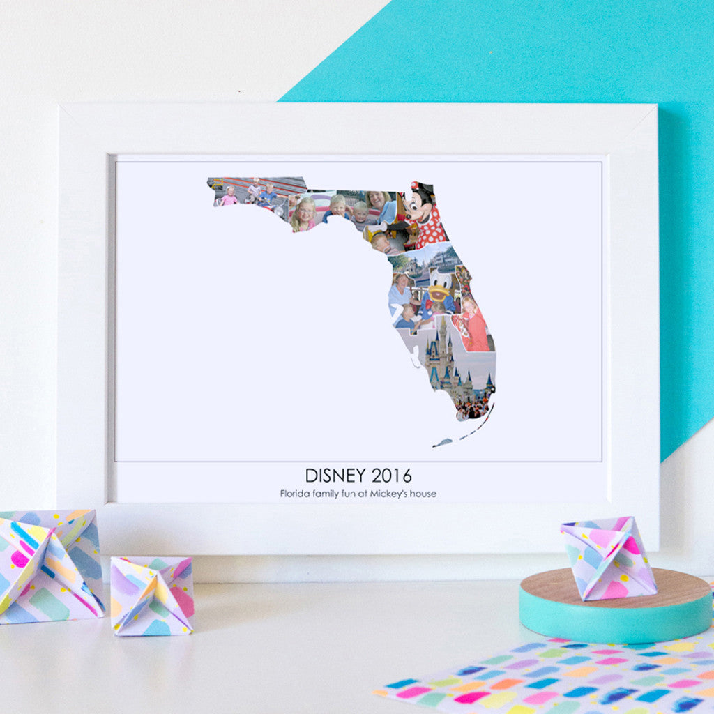 handmade personalised travel gift displayed on wall