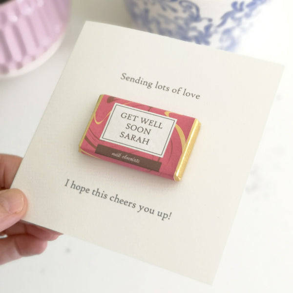 Personalised Get Well Soon Card With Chocolate