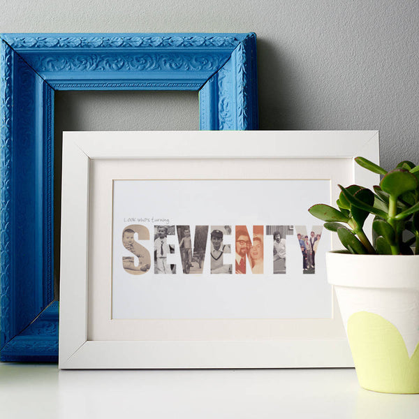 Personalised Birthday Photo Gift Print (60th, 70th, 80th)