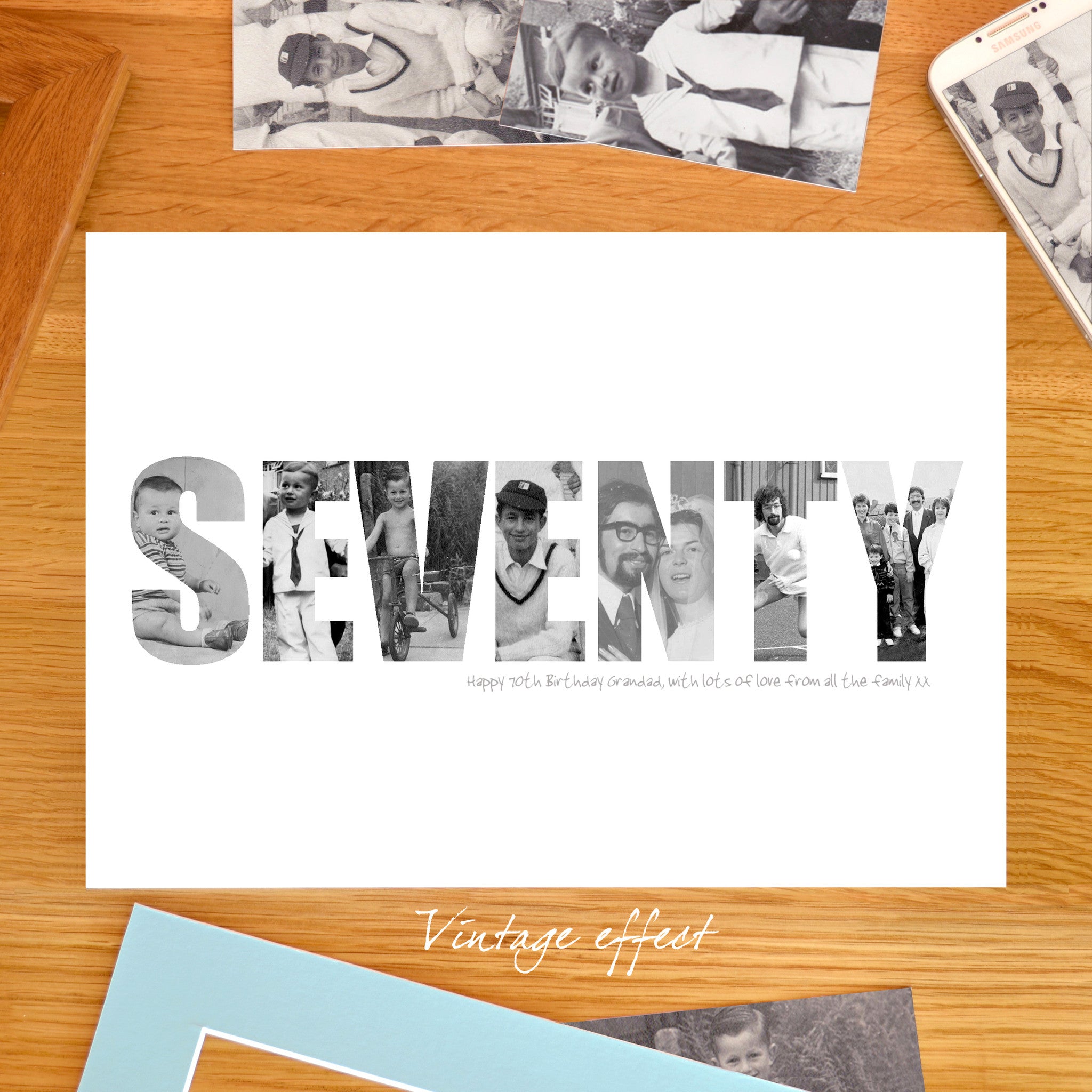 Personalised Birthday Photo Gift Print (60th, 70th, 80th)